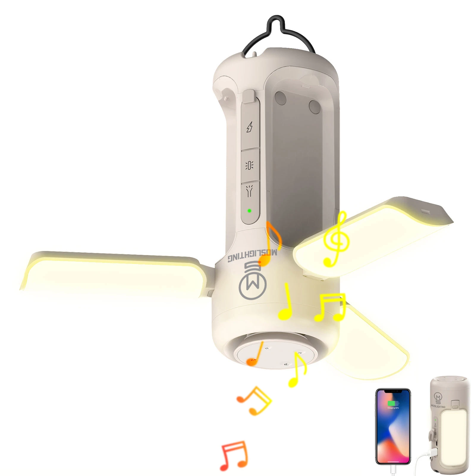 Zd Outdoor Camping - MOSLIGHTING 블루투스 스피커가 달린 접이식 캠핑등