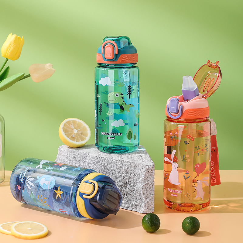 Outdoor Camping Water Jug - 600ml 만화 동물 물병 휴대용 안전