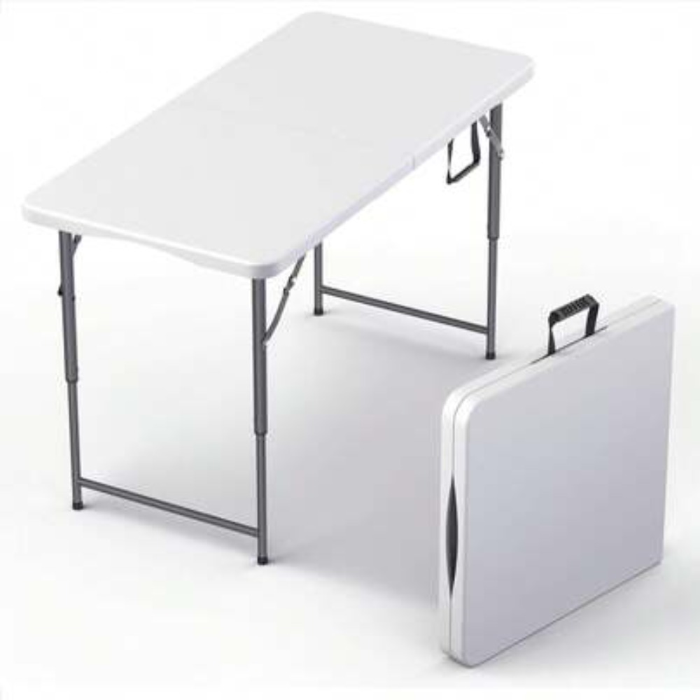 Outdoor Camping Folding Table - 4피트 접이식 테이블, 높이 조절 가능,