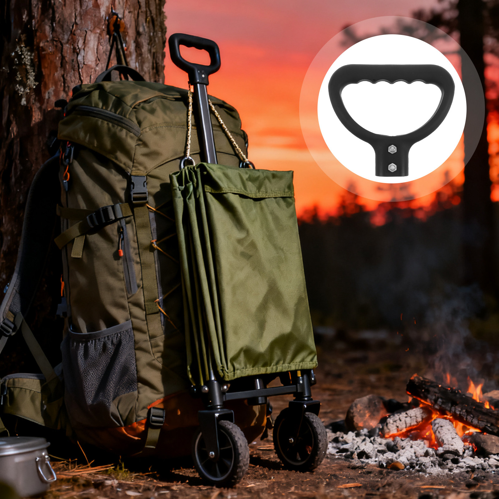 Outdoor Camping Trolley - 접이식 캠핑 웨건 핸들 바 교체용