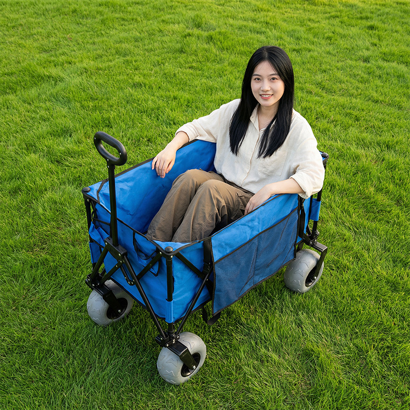 접이식 금속 비치 웨건, 빠른 분리형 회전식 풍선 바퀴 - Outdoor Camping Folding Table 리뷰 및 가격