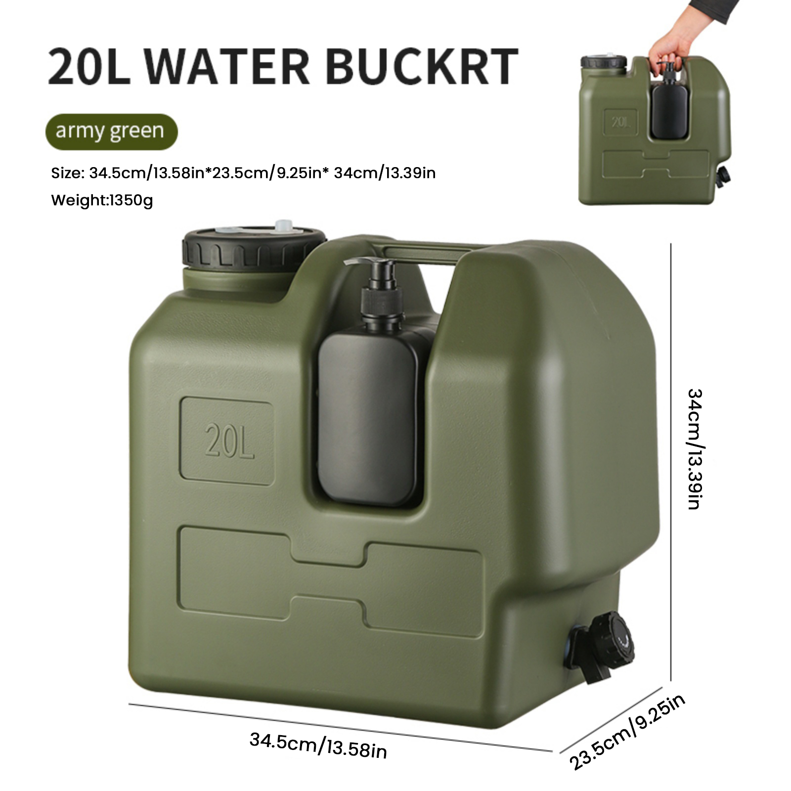 15/20L 휴대용 캠핑 물통 (수도꼭지 및 비누 디스 - Outdoor Camping Water Jug 리뷰 및 가격