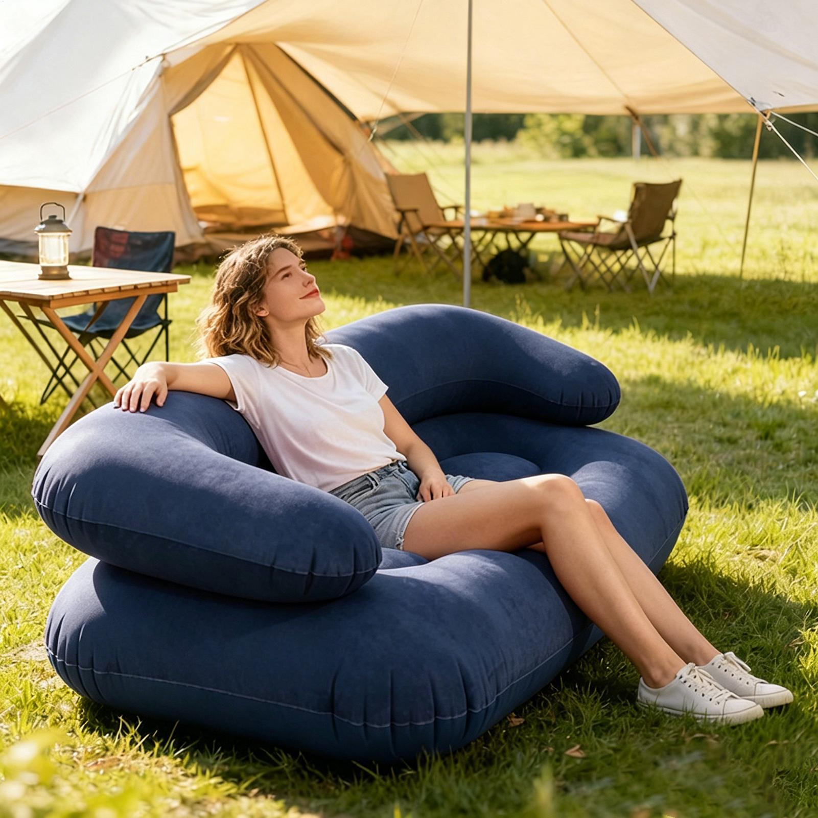 더블 에어 소파 2인용 레이지 카우치 헤비 듀티 누수  - Outdoor Camping Couch 리뷰 및 가격