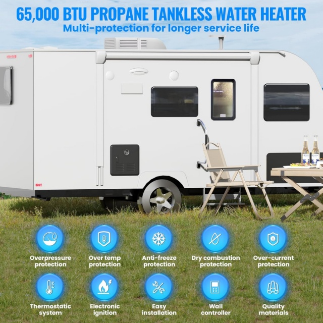 휴대용 RV 순간 가스 온수기 12V |   야외용 직 - Outdoor Camping Gas Heater 리뷰 및 가격