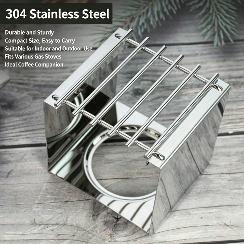 스테인리스 스틸 사각 커피 스토브 스탠드, 모카 포트  - Outdoor Camping Cooking Equipment 리뷰 및 가격