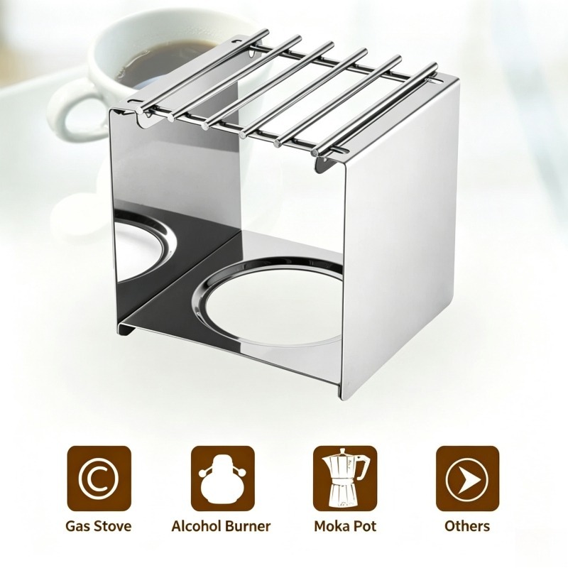 스테인리스 스틸 사각 커피 스토브 스탠드, 모카 포트  - Outdoor Camping Cooking Equipment 리뷰 및 가격