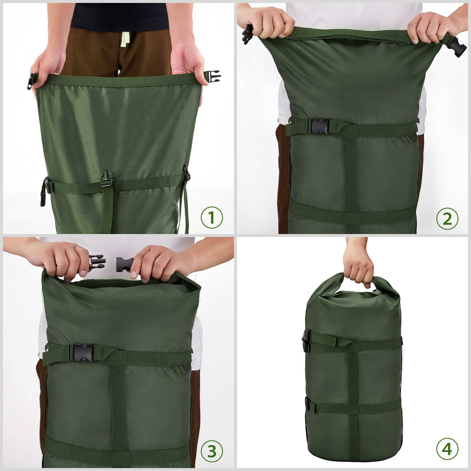 여행용 포장 가방 침낭용 녹색 압축 가방 봉투 스타일  - Outdoor Camping Sleeping Bag 리뷰 및 가격