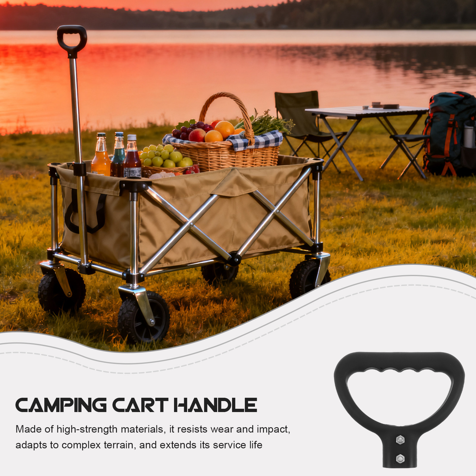 접이식 캠핑 웨건 핸들 바 교체용 플라스틱 고강도 평면 - Outdoor Camping Trolley 리뷰 및 가격