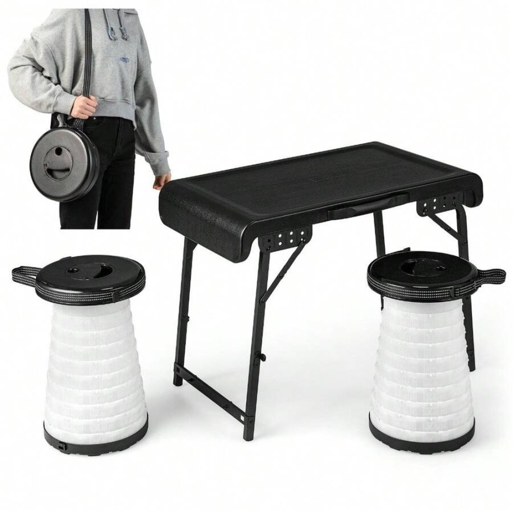 3피스 접이식 캠핑 테이블 및 스툴 세트 (2개의 접이 - Outdoor Camping Folding Table 리뷰 및 가격