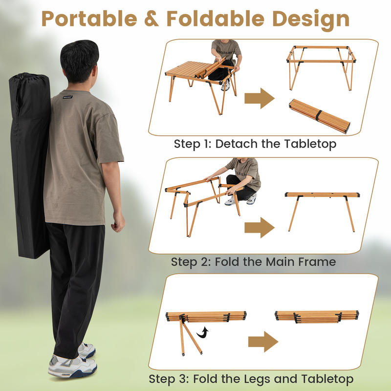 단일 접이식 피크닉 테이블 93 x 70cm 캠핑 테이 - Outdoor Camping Folding Table 리뷰 및 가격